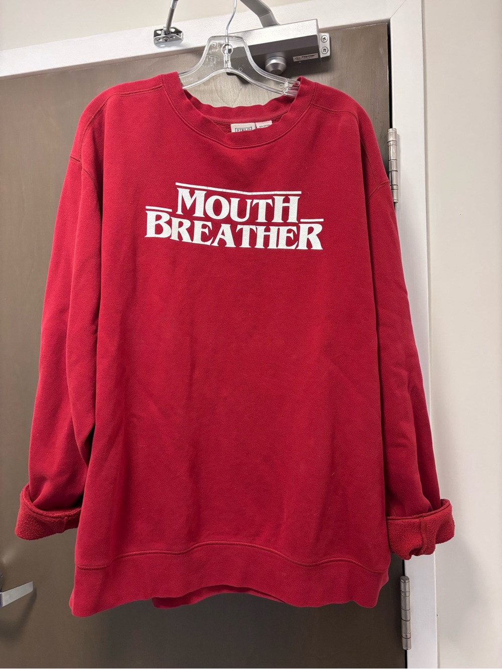 Stranger Things Mouth Breather Red Crewneck Sweatshirt